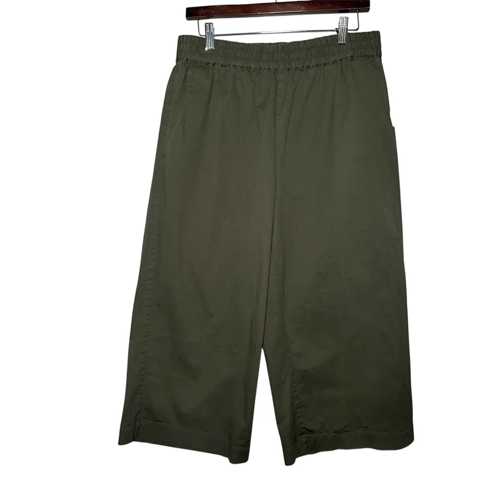 Universal Standard Women’s Olive Cotton Wide Leg Pull On Crop Pants- XS 10/12